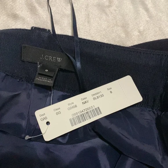 J. Crew Wool Pencil Skirt | Navy Blue Wool Skirt Size 8 - Picture 3 of 11